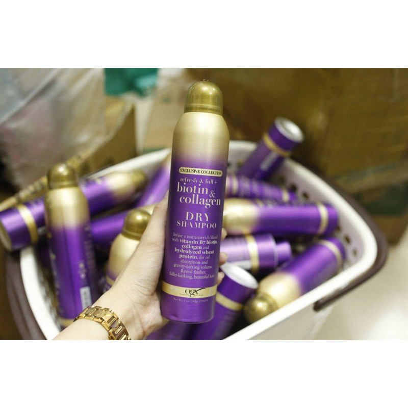 DẦU GỘI KHÔ CHỐNG RỤNG BIOTIN & COLLAGEN OGX EXCLUSIVE COLLECTION DRY SHAMPOO