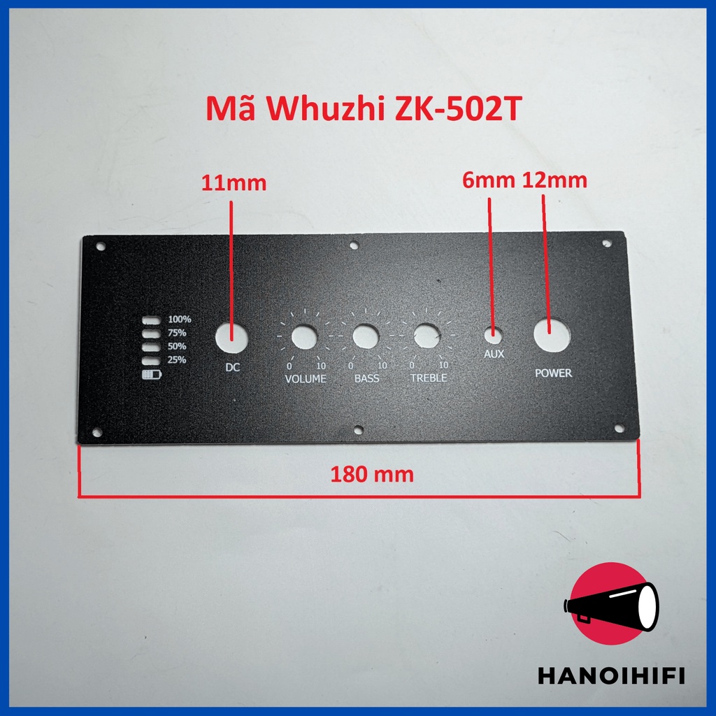 Tấm control cho mạch whuzhi tb21, whuzhi 502T, 1002T, Preopa 2604 bằng MICA phong cách marshall do hanoihifi thiết kế