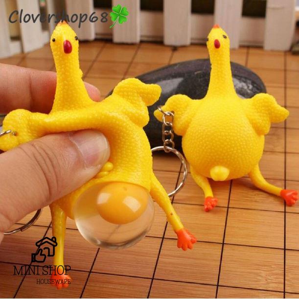 (Xả Xì Trét) Gà Đẻ Trứng Thú Vị - Bóp Tay Kiêm Móc Khóa