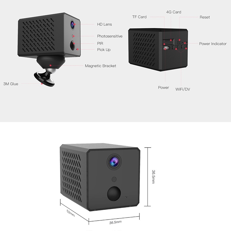 Camera 4G mini không dây hành trình siêu nhỏ an ninh kết nối điện thoại Fullhd 2.0Mp V25V