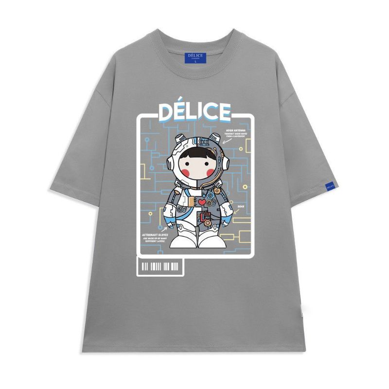 Áo thun%Cotton Full size% ảnh thật Délice phi hành gia