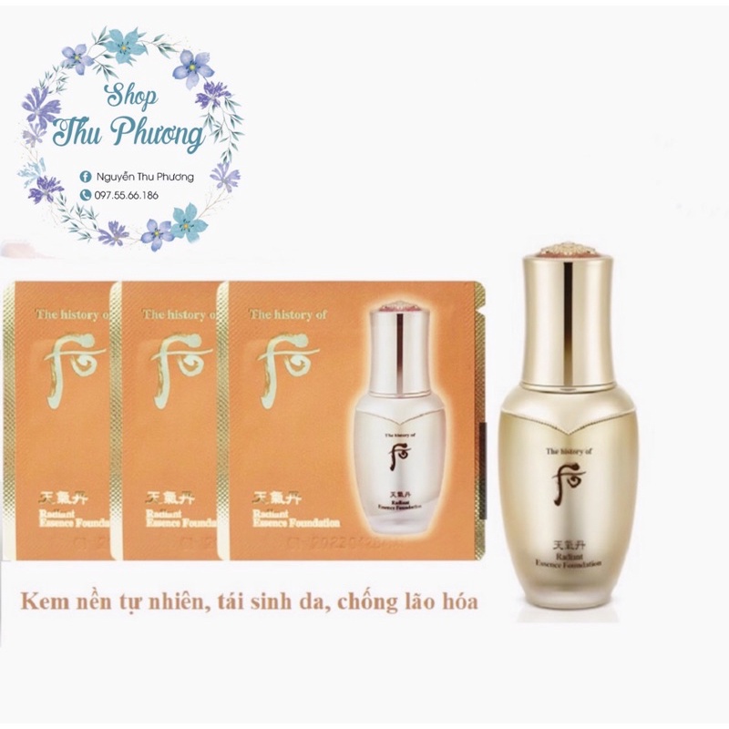 gói kem nền tái sinh whoo 2ml