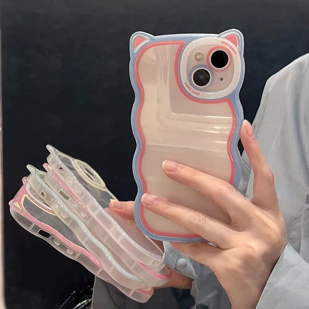 Ốp Điện Thoại Trong Suốt Màu Kẹo Hình Tai Mèo Cho iphone 12 13 11 Pro Max X Xs Max Xr Màu Sắc