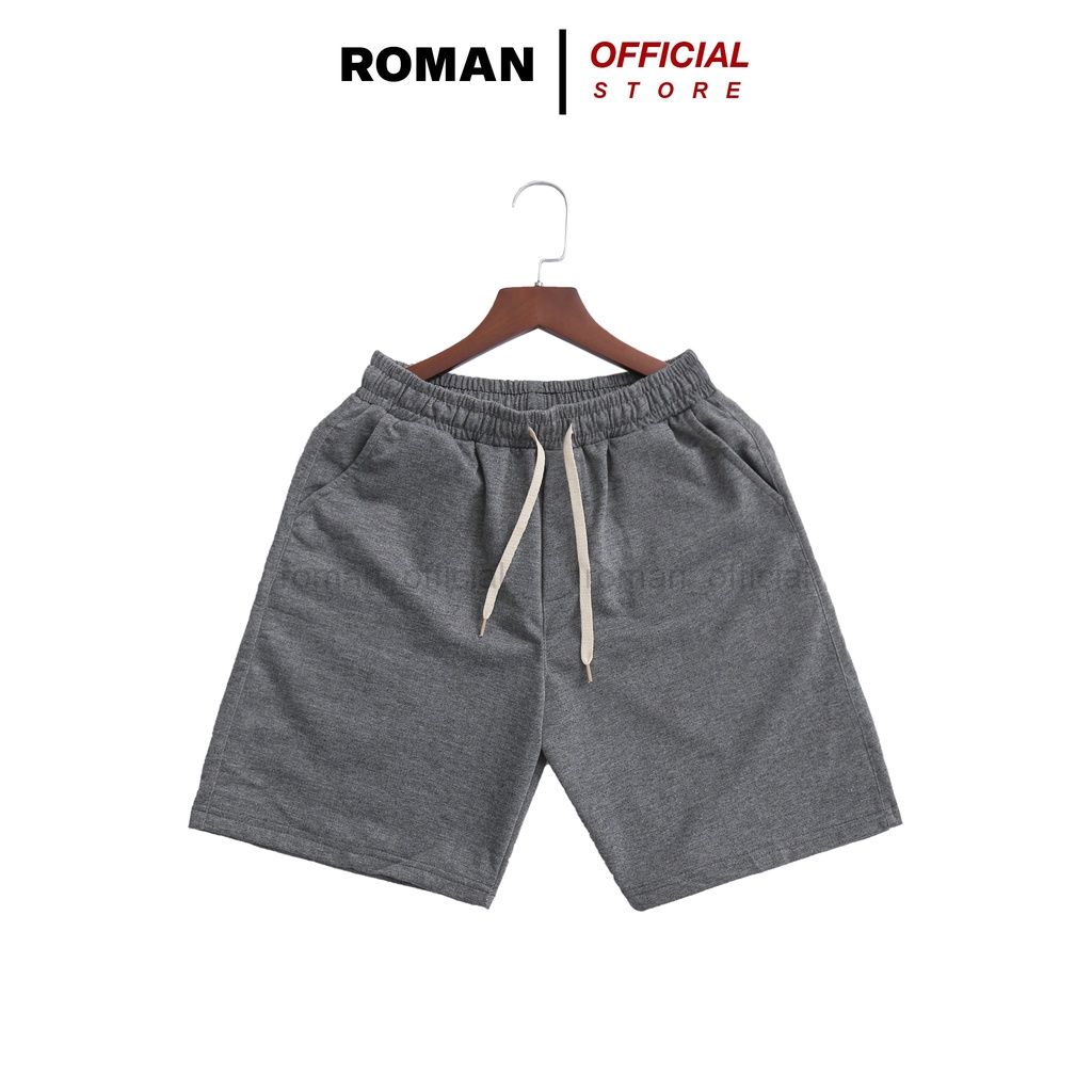 Quần đùi nam trơn ROMAN short nỉ chất liệu cotton xịn thoáng mát dễ chịu QS06