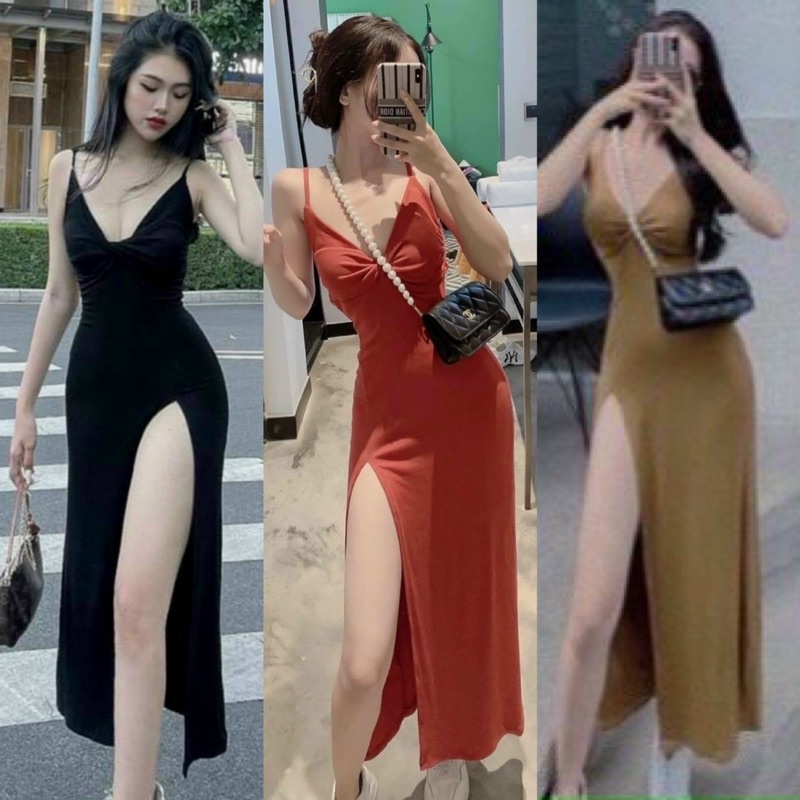 CÓ MÚT NGỰC ĐẦM GÂN  XOÉN NGỰC XẺ ĐÙI