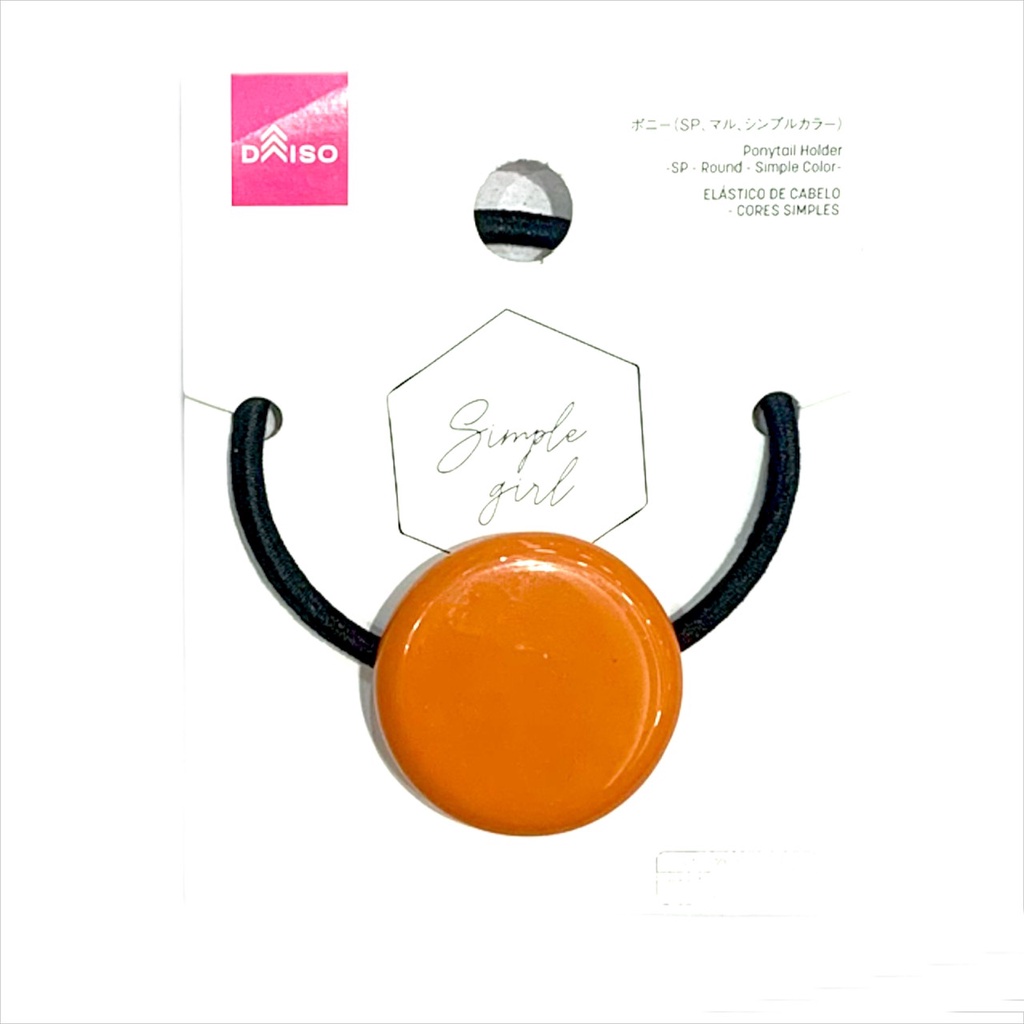 Daiso Cột tóc SP có đính đá hình tròn đơn sắc