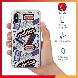 Ốp lưng MUCDI adidas, trong suốt, ôm máy, không ố vàng cho IPHONE 7 7 PLUS 8 8 PLUS X XS XS MAX 11 PRO MAX 12 PRO MAX