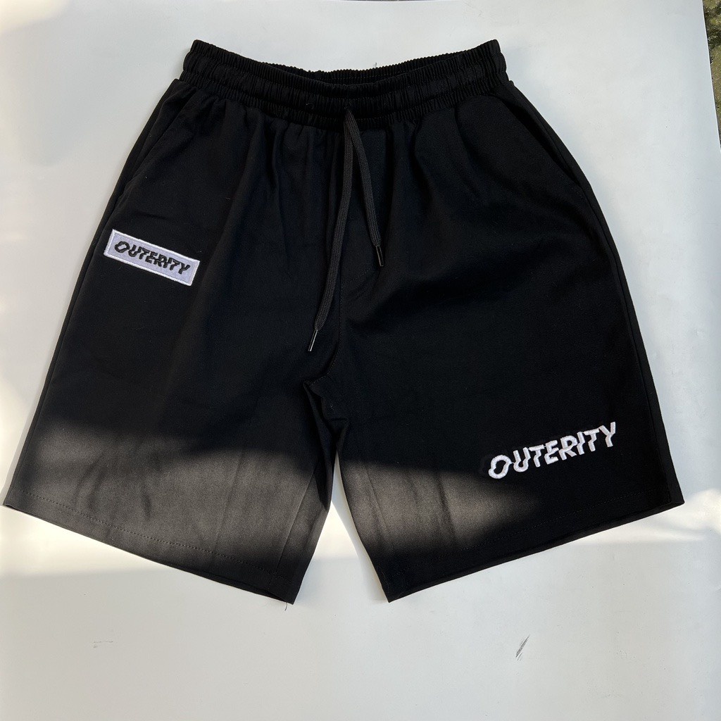 Quần short kaki nam nữ cạp thun in chữ Outerity – Unisex 2022