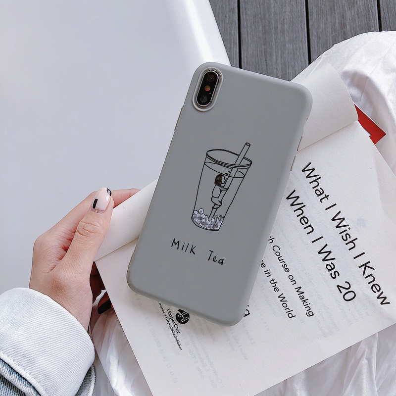 Ốp lưng mềm họa tiết ly trà sữa cho các dòng OPPO | BigBuy360 - bigbuy360.vn