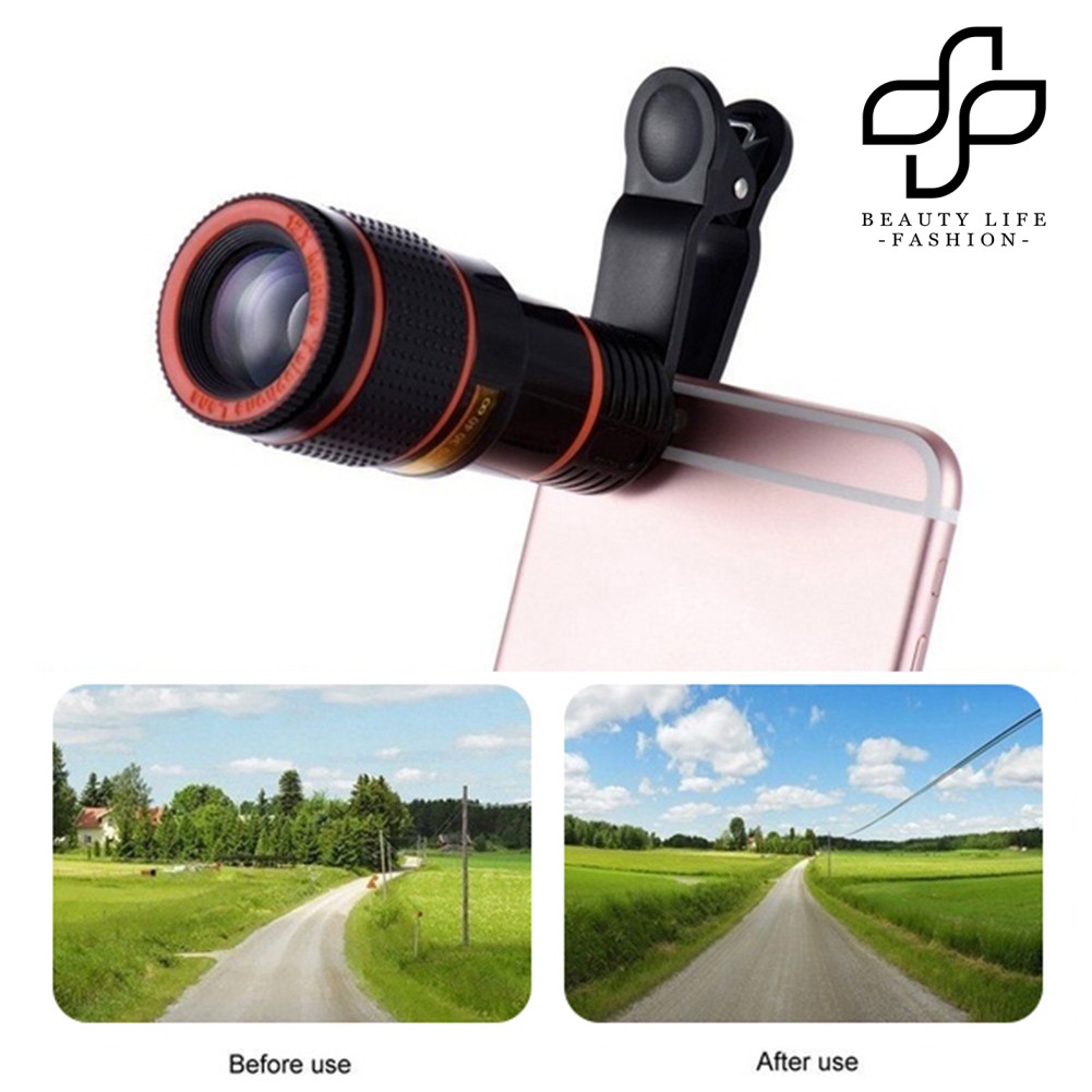 Ống Kính Phóng To 12x Hd Kèm Kẹp Cho Điện Thoại