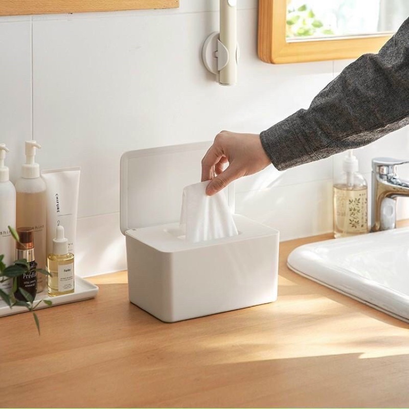 Hộp Đựng Khăn Giấy Khẩu Trang, Khăn Ướt Thiết Kế Thông Minh Đa Năng Chống Bụi,Tinh Tế Sang Trọng-Loại Tốt