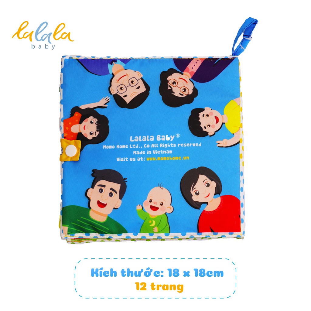 Sách vải chủ đề gia đình Lalala baby, song ngữ đa tương tác Nhà tớ có những ai? - Who's is my family?