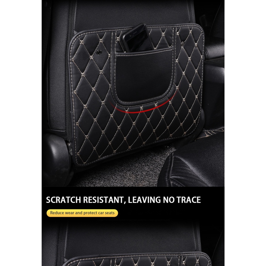 Đệm Tựa Lưng Bằng Da Pu Chống Nước Chống Va Đập Kèm Túi Đựng Cho Ghế Sau Xe Hơi Honda City Jazz Civic Crv Xrv Camry Accord