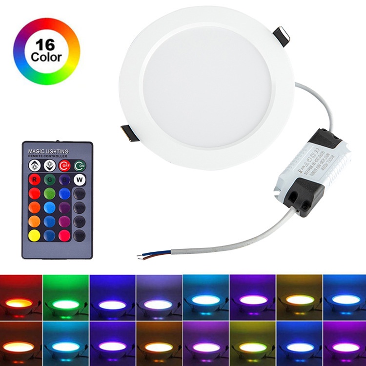 Đèn trần bóng LED RGB hình tròn thay đổi màu sắc có điều khiển từ xa tiện dụng cho phòng khách/ phòng ngủ