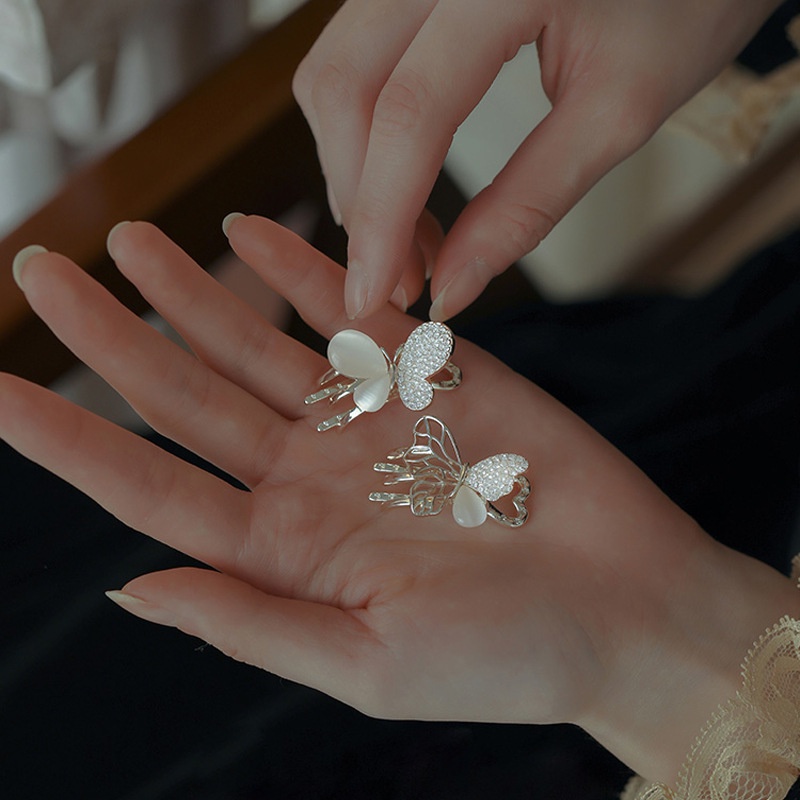 (MớI) Kẹp TóC HìNh Bươm BướM ĐíNh NgọC Trai Giả Dễ Thương Cho Nữ