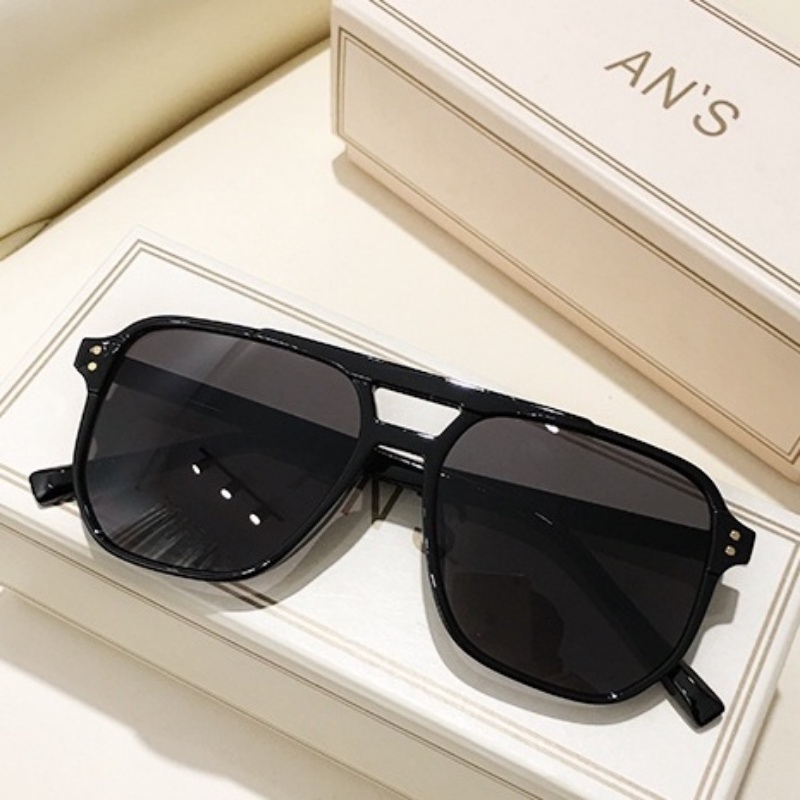 (JIUERBA) Kính Mát Gọng Vuông Đôi Thời Trang Phương Tây Retro