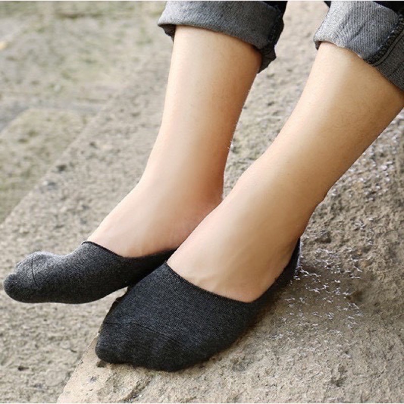 Tất Lười Nam, Tất Nam mang Giày Lười vải cotton mềm mại thoáng mát, Có đệm cao su chống trượt gót chân