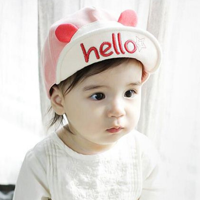 Mũ lưỡi trai in chữ và hình động vật màu sắc dễ thương cho bé