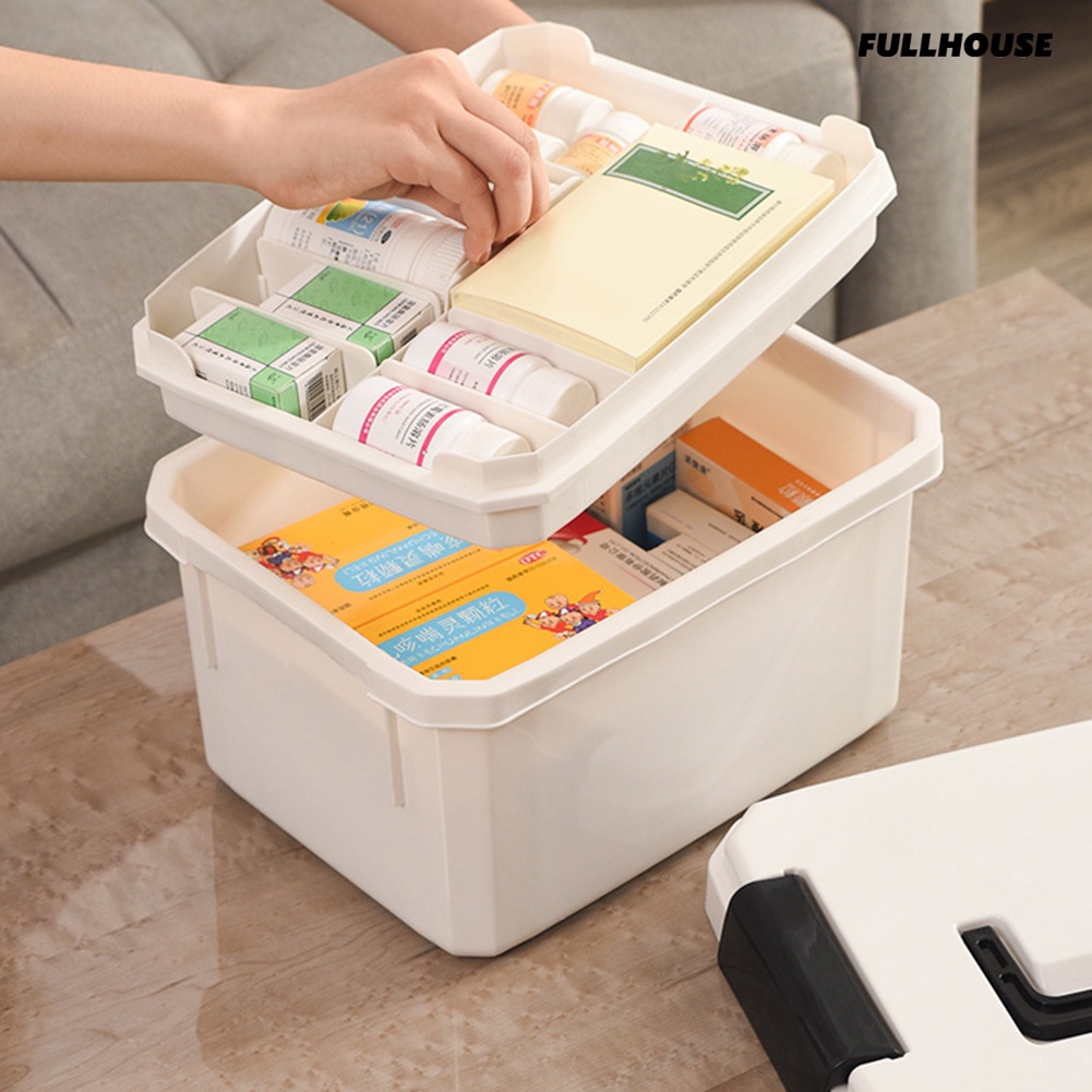 HOUSE ❤❤ Portable Plastic Home Medicine Case Health Care Drug First Aid Kit Box