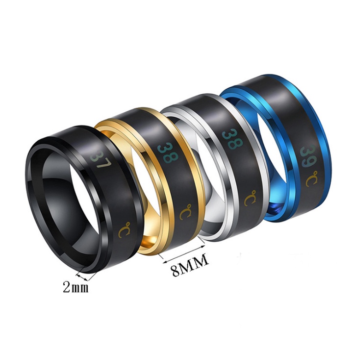Nhẫn Titan nam nữ số nhiệt độ độc đáo - TC127