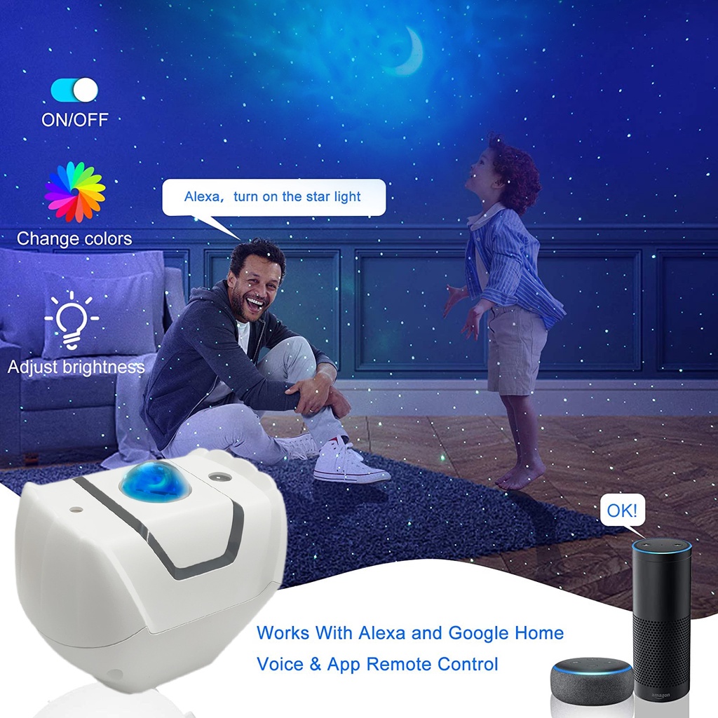 Đèn Chiếu Sao/Đèn Ngủ WiFi Thông Minh Điều Khiển Bằng Giọng Nói Qua Ứng Dụng Google