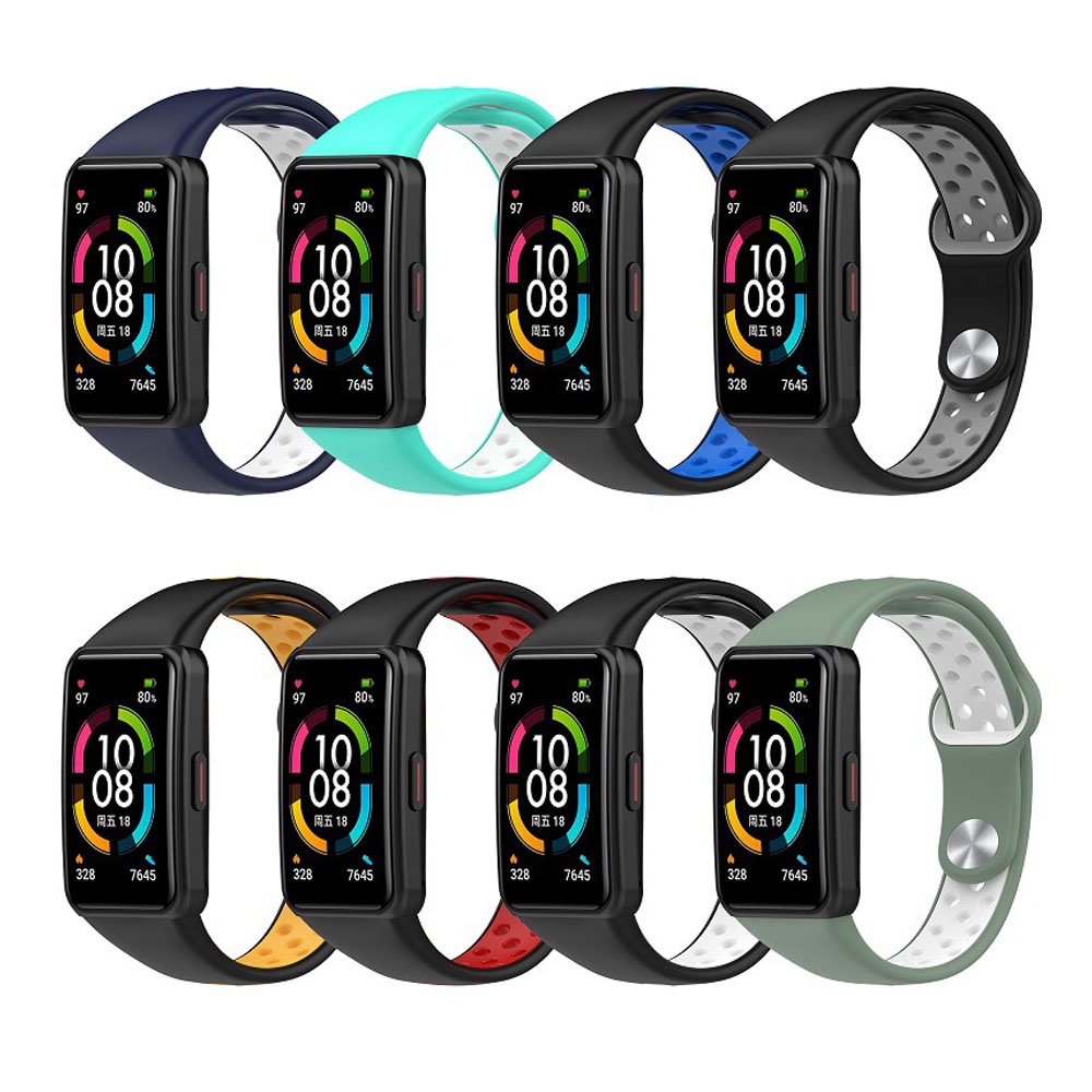 Dây đeo silicone thoáng khí cho đồng hồ thông minh Huawei band 6 Honor band 6
