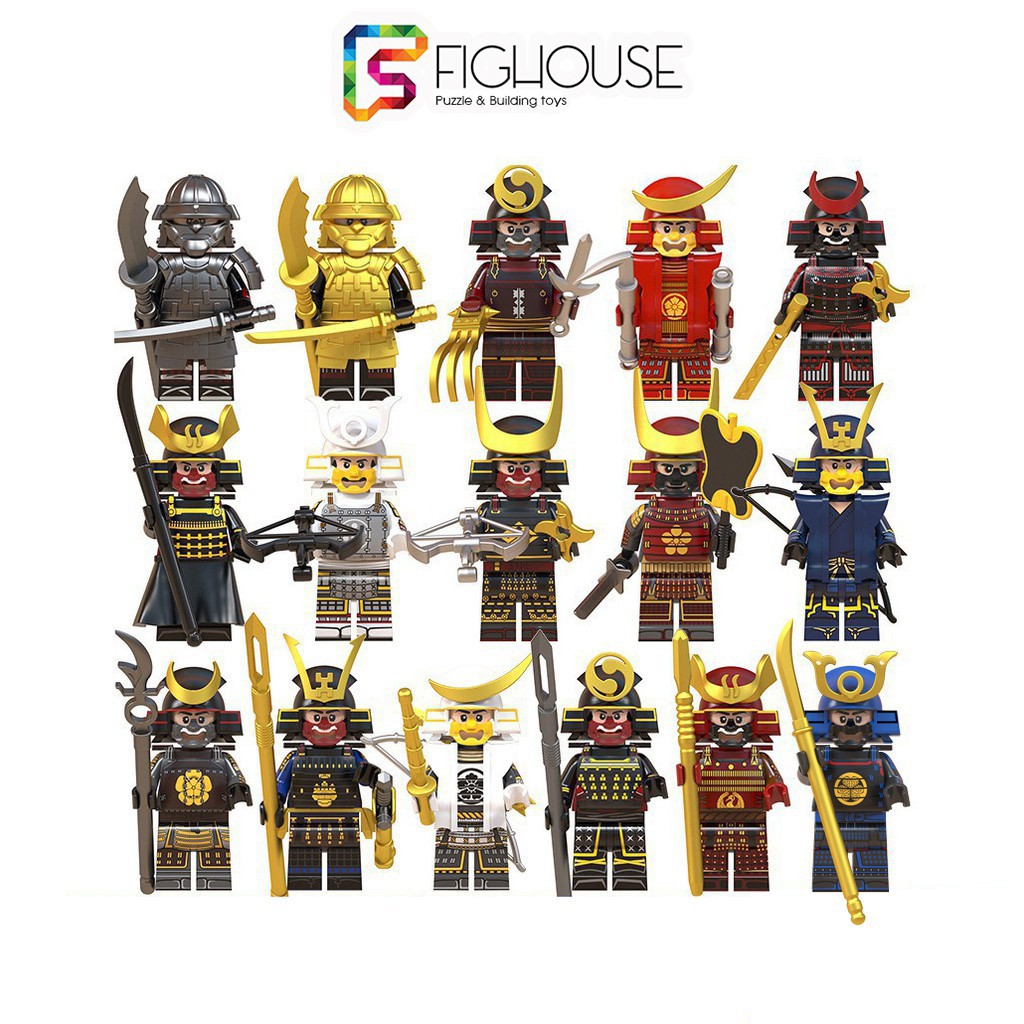 Combo 16 Minifigures Samurai Full Giáp Tuyệt Đẹp - Đồ Chơi Lắp Ráp WM6090 WM6096