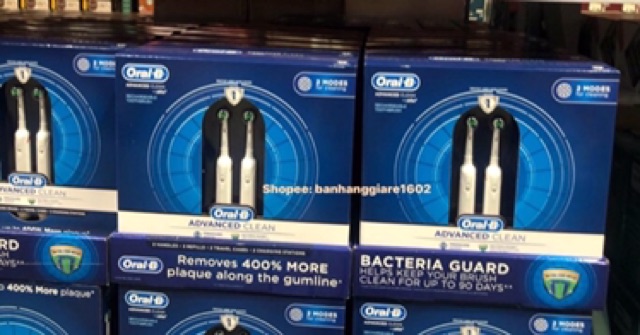 [Có Sẵn Bộ đôi bàn chải răng điện từ USA, Oral-B Advance Clean Twin pack Rechargeable Tôthbrush (bill Mỹ)