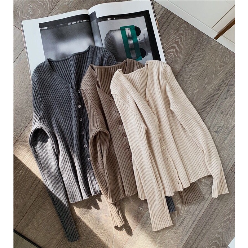 Áo khoác Cardigan dệt kim tay dài màu sắc thanh lịch cho phái nữ | BigBuy360 - bigbuy360.vn