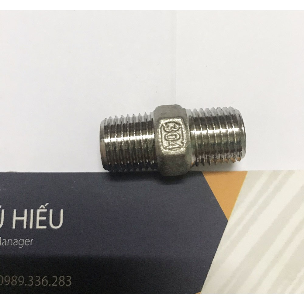 [INOX ĐÚC SẦN ĐẸP] KÉP INOX 1/4 ( 13 ) CAO CẤP GIÁ RẺ, KÉP NỐI ỐNG 2 ĐẦU REN NGOÀI