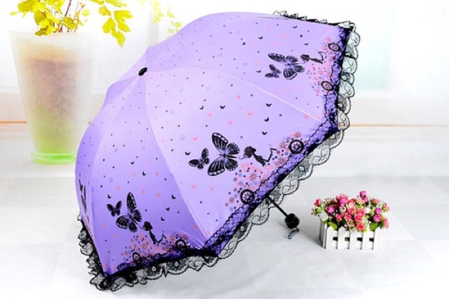Ô dù 3 lớp chóng tia UV - Bướm Ren
