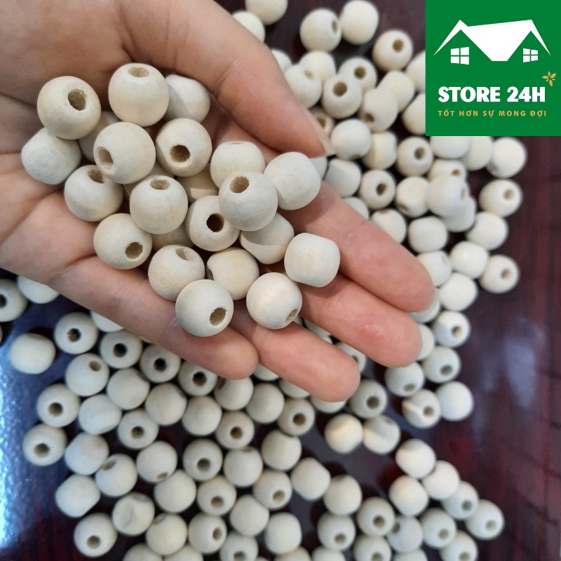 10 hạt gỗ nhỏ tròn có lỗ, size 18mm - 20mm, phụ kiện không thể thiếu để làm macarame, đa dạng lựa chọn, dễ sử dụng