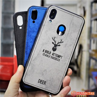 Ốp lưng Huawei 3E vân vải khắc 3D hình Nai (full màu)
