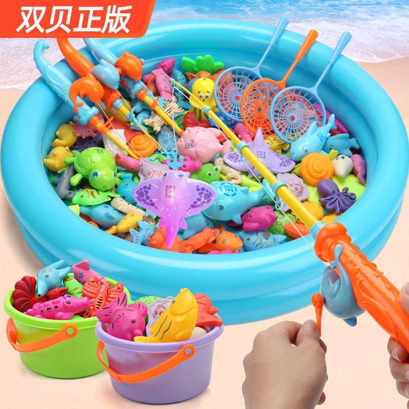 Đồ chơi câu cá lớn Vỏ đôi Trẻ em Bé trai và Cô gái Bộ hồ bơi Thanh phát sáng cảm ứng từ tính 1-236 tuổi rưỡi