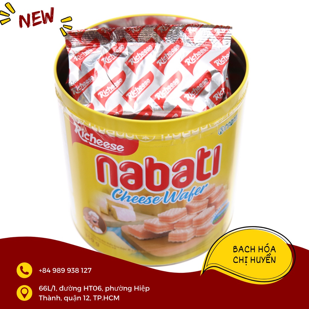 Bánh xốp nhân phô mai Nabati hộp thiếc 350g