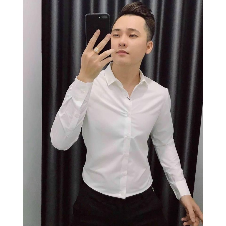 Áo Sơ Mi Trắng 2 màu đen , trắng hàng VNXK 2021