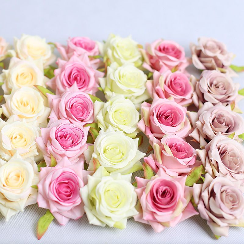 Combo 10 Bông Hồng Lụa Cao Cấp_ Size 6cm_Đầu Bông Trang Trí