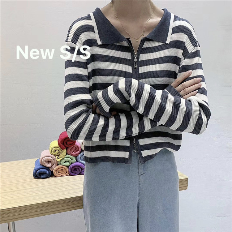 Áo Khoác Cardigan Có Khóa Kéo Mềm Mại Phong Cách Hàn Quốc Với 2 Màu Lựa Chọn