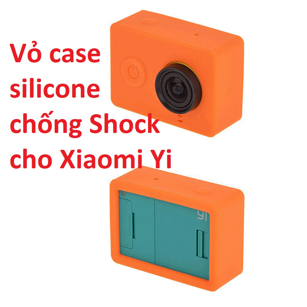 Vỏ Bao chống shock Silicone + nắp đậy lens Bảo vệ camera Xiaomi Yi và các camera cùng kích cỡ