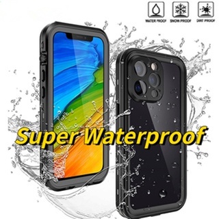 Ốp điện thoại chống nước IP68 cho iPhone 15 13 11 12 14 Pro Max 16 Pro Max 13 Pro 360° Ốp điện thoại bảo vệ toàn thân iPhone X XS Max 7 8 Plus SE2 Vỏ lặn bơi chống sốc