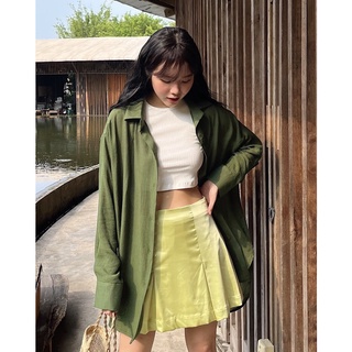 Quần giả chân váy xếp ly vải lụa satin CHERRY SKORT - Sibling House