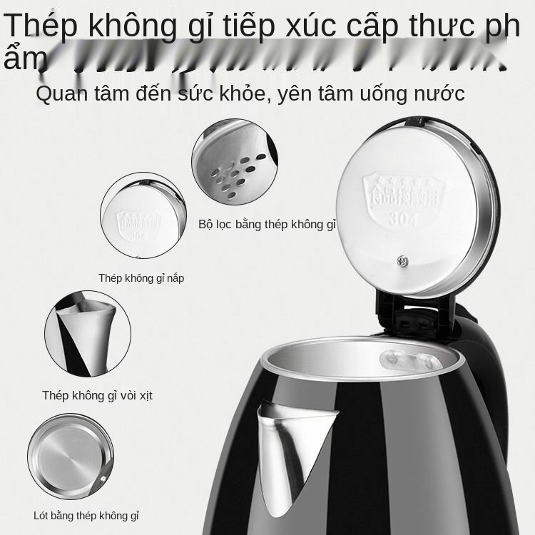 Hệ thống sưởi điện bán cầu chính hãng Bộ phận khung của ấm đun nước tự động ngắt Đế bằng thép không gỉ