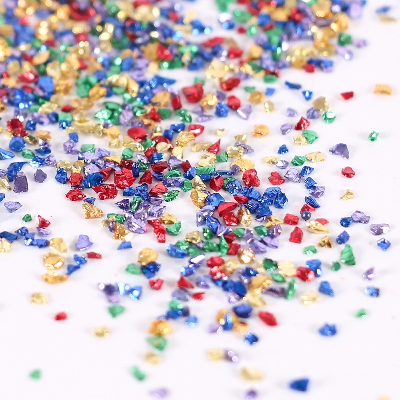 Hũ 30g hạt vụn kim loại trang trí resin, trang trí nail