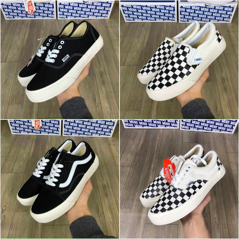 Giày Van Classic đen Vaul Caro buộc dây Old Skool * `