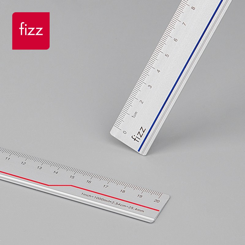 Thước kẻ nhôm Fizz Cao Cấp, Sang trọng 20 cm.