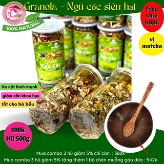 Ngũ cốc Granola (20% yến mạch 80% trái cây sấy và hạt) Hũ 500g - ăn sáng lành mạnh - giảm cân khoa học