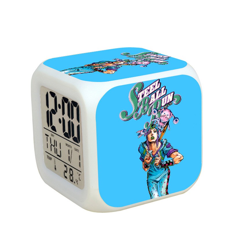 (nhiều mẫu) Đồng hồ báo thức để bàn IN HÌNH JoJo's bizarre adventure Cuộc phiêu lưu bí ẩn anime chibi đèn LED đổi màu