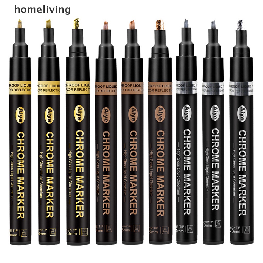 Bút Kí Tên Bằng Kim Loại Mạ Chrome Tráng Gương Màu Bạc DIY