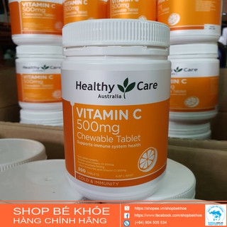 Viên nhai vitamin c heathy care 500mg - úc: 500v