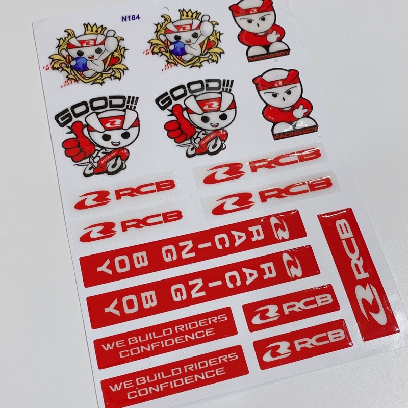 Decal tem dập nổi hình RCB Racing boy cao cấp dán xe máy, ô tô, mũ bảo hiểm chống thấm nước, chống bay màu